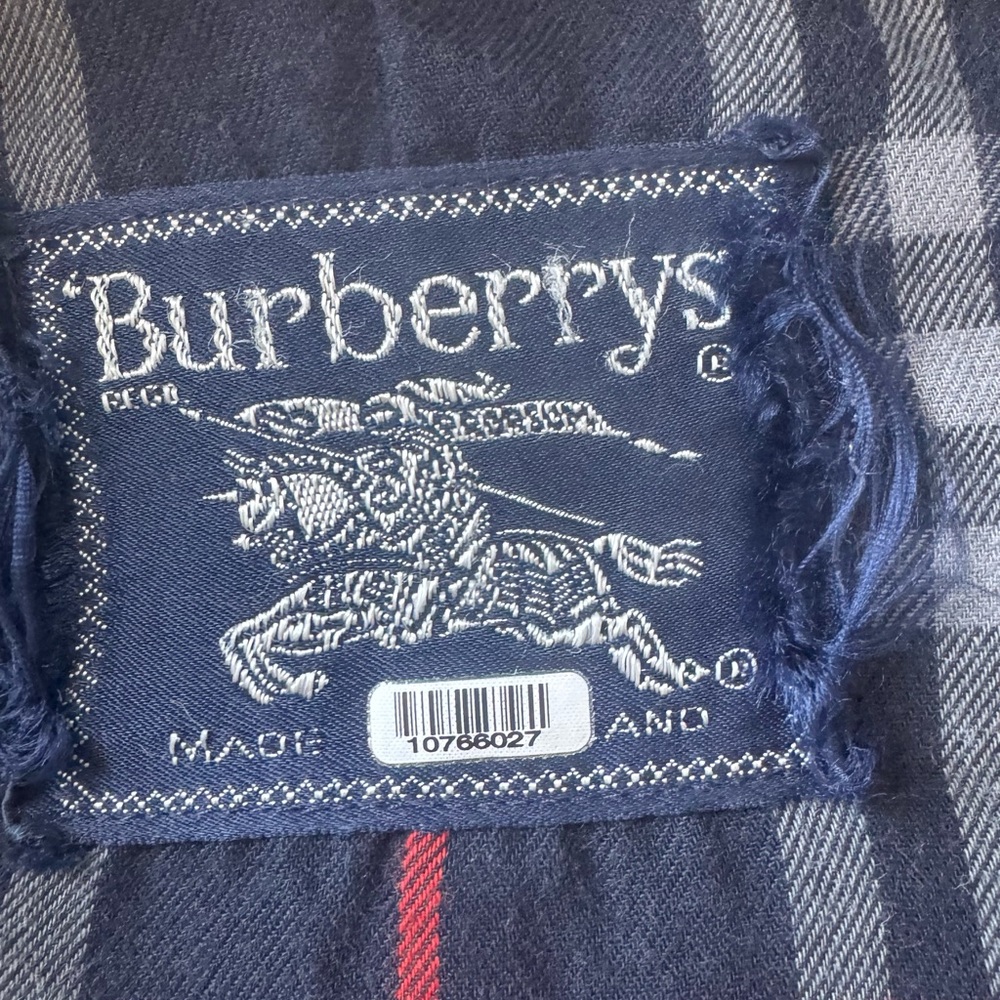 Authentic Vintage Burberry Navy Trench Coat Mens 42 Women’s 12/14 - Picture 8 of 12